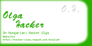 olga hacker business card